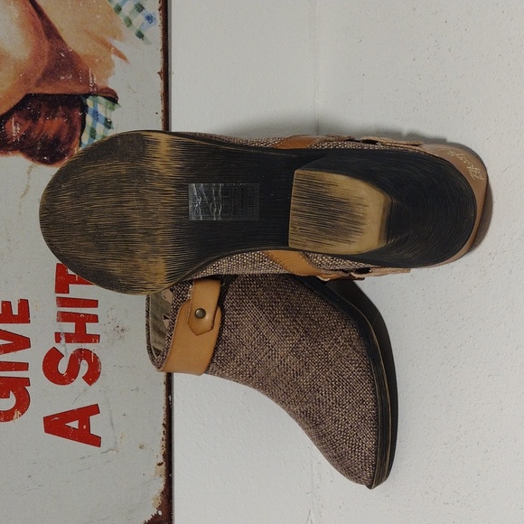 BLOWFISH MALIBU HEELED ANKLE BOOTS MULES WOMENS SIZE 6.5 NWOT CONDITION TWEED - Picture 3 of 7